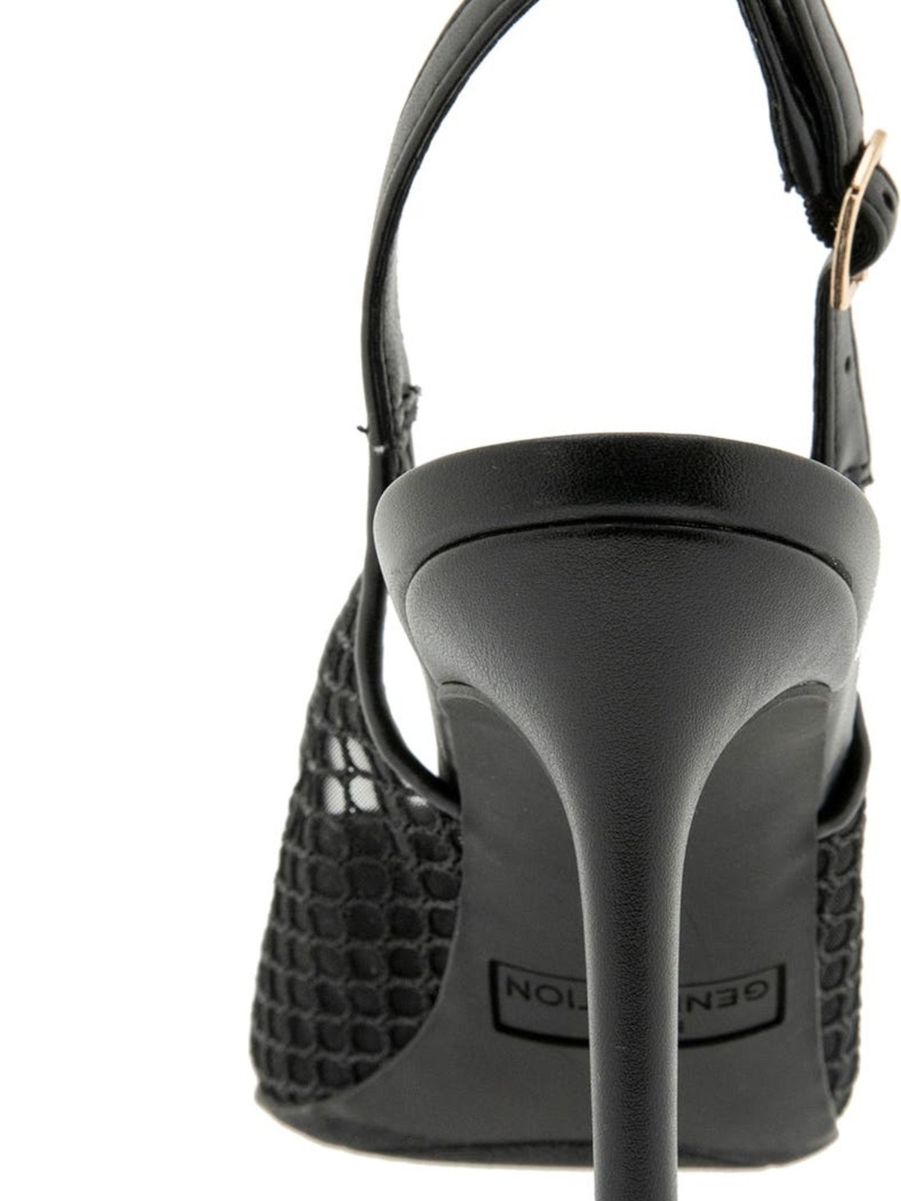 BCBGeneration Black Mesh Pointed Slingback Heels - Picture 4 of 8